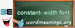 WordMeaning blackboard for constant-width font